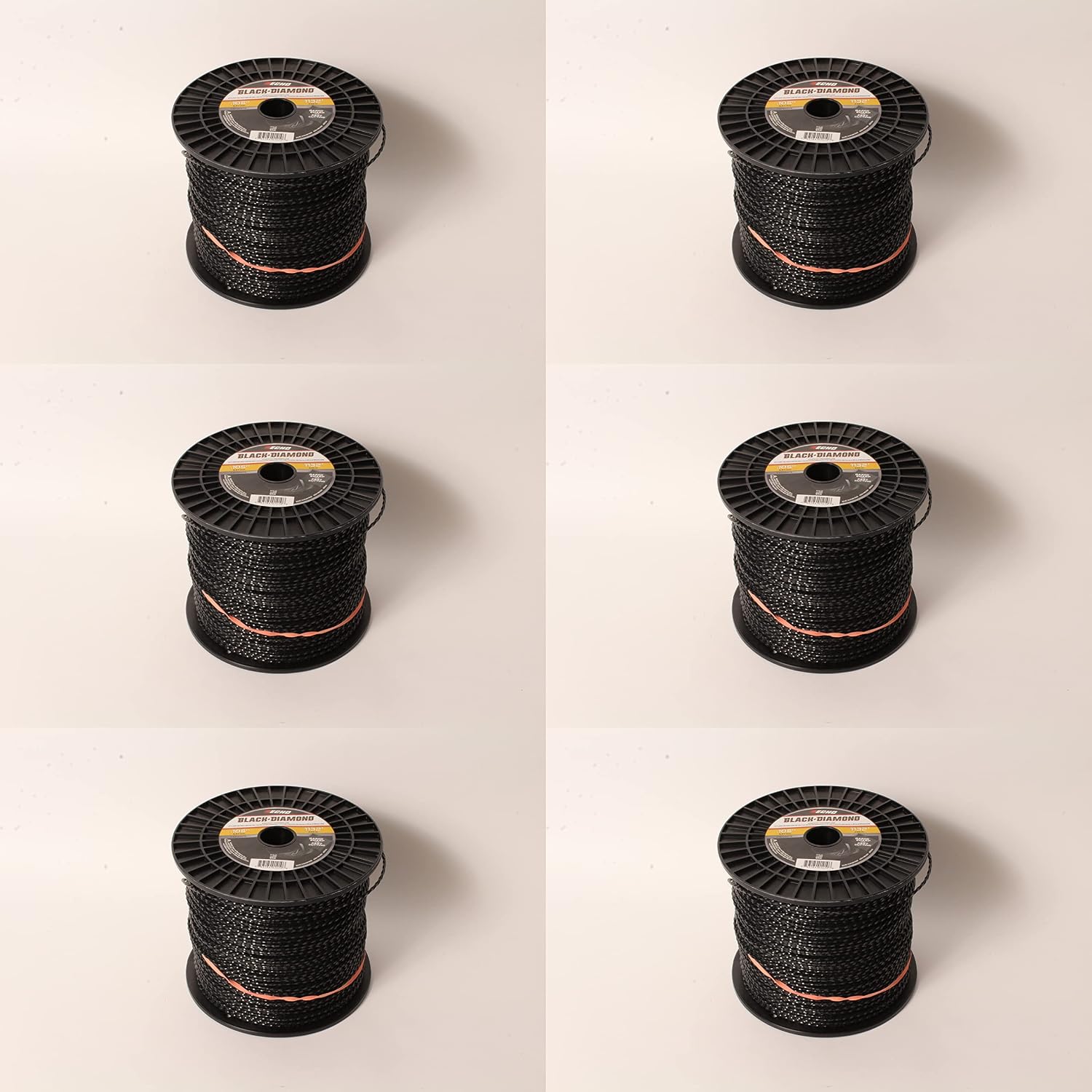 ECHO 6 PK 330105075 .105' Black Diamond Trimmer Line Spool 1,132' Square Twisted