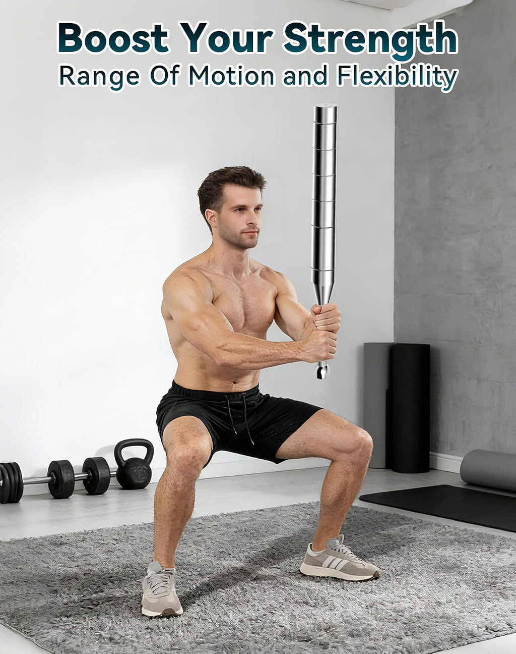 Adjustable Macebell, 6/8/13-in-1 Indian Club Weighted for Strength Training, Shoulder & Grip Workouts, Progressive Weight System