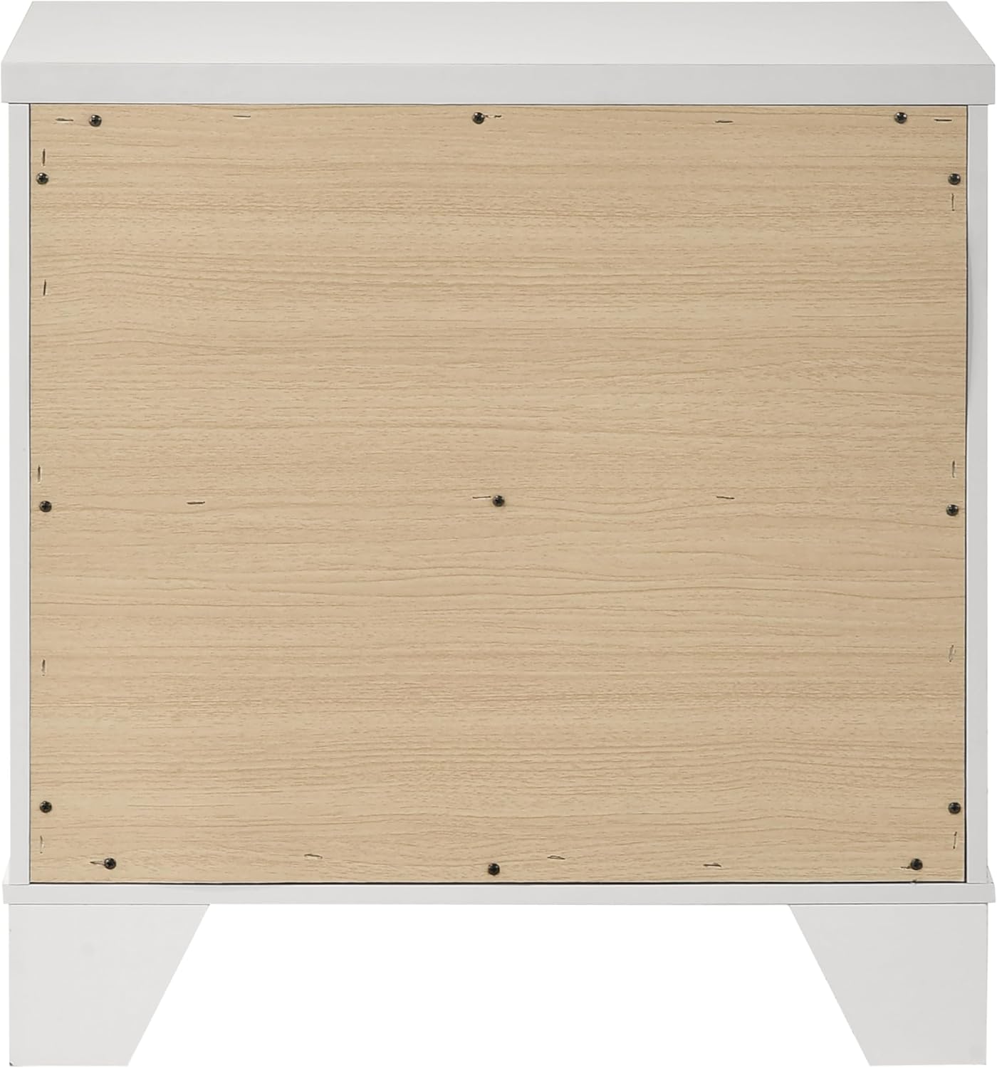 Furniture of America Anton Modern Solid Wood 3-Piece Bedroom Set with Faux Marble Headboard Bed, Metal Center Glide on Nightstands, Box Spring Needed for Bedroom, Guest Room, King, White