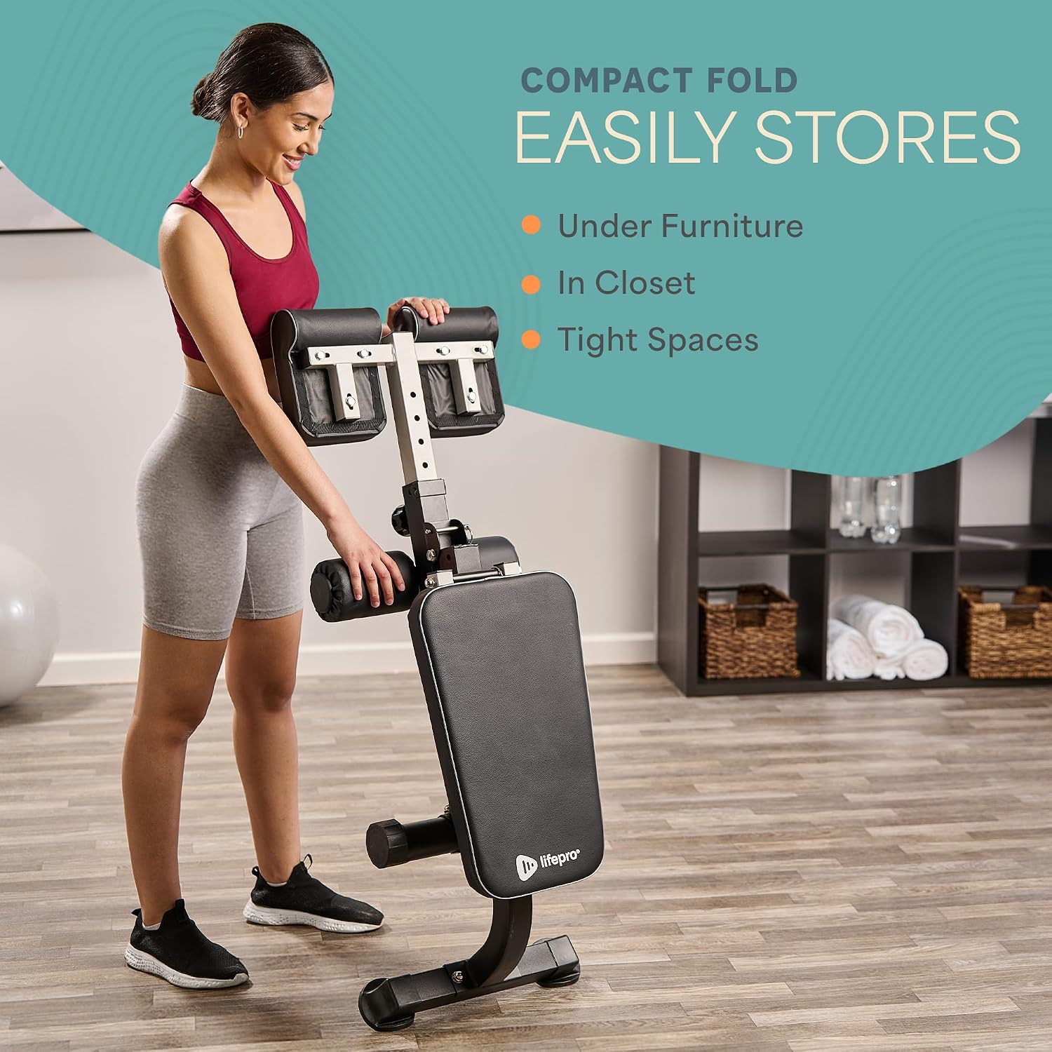 LifePro SculptTrainer Roman Chair with 330 lb Capacity — Incline Adjustable Hyperextension Bench for All-in-One Body Workout — Foldable Home Gym Back Extension Machine for Glutes, Core & Lower Back