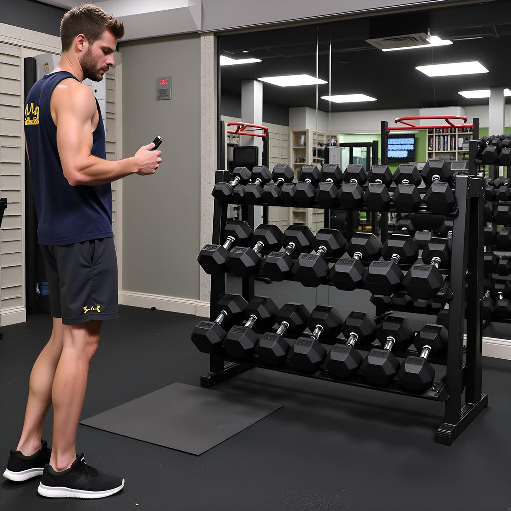 350/450/550 lbs Hex Weight Dumbbells Sets with Rack 5-45lbs Rubber Gym Equipment Coated Dumbbell Free Weights Set for Home Exercises Set of Weights Dumbbells and Rack