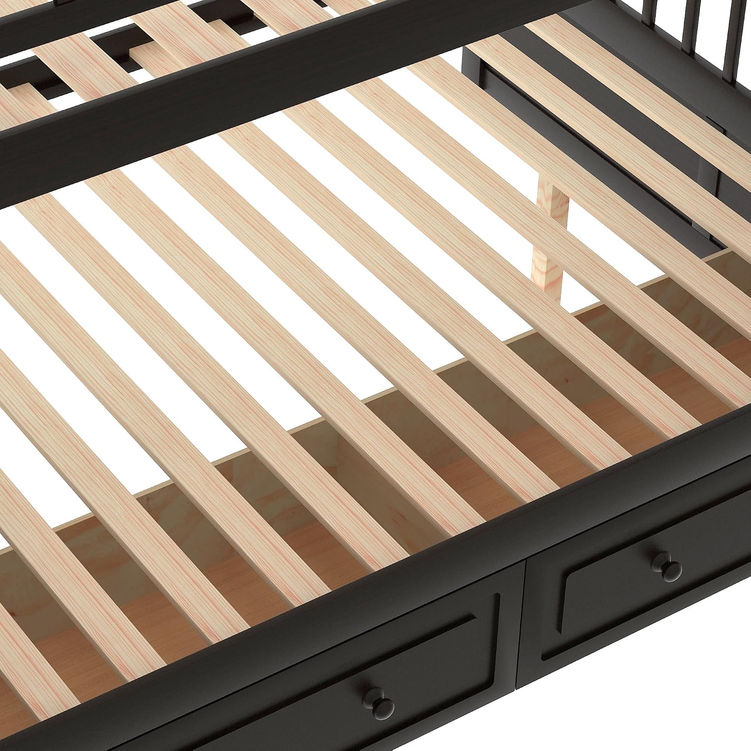 Harper & Bright Designs Full Over Full Wood Bunk Bed with Two Storage Drawers and Ladder, Convertible Storage Bunk Bed Can Be Divided Into Two Full Size Daybeds, Espresso