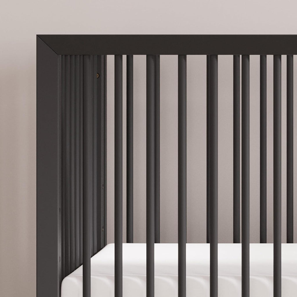 Child Craft Cranbrook Design 4-in-1 Convertible Baby Crib Nursery Furniture Set, Baby Bed and 6 Drawers Double Dresser, for Babies, Toddlers and Kids Bedroom (2 Piece - Ebony)