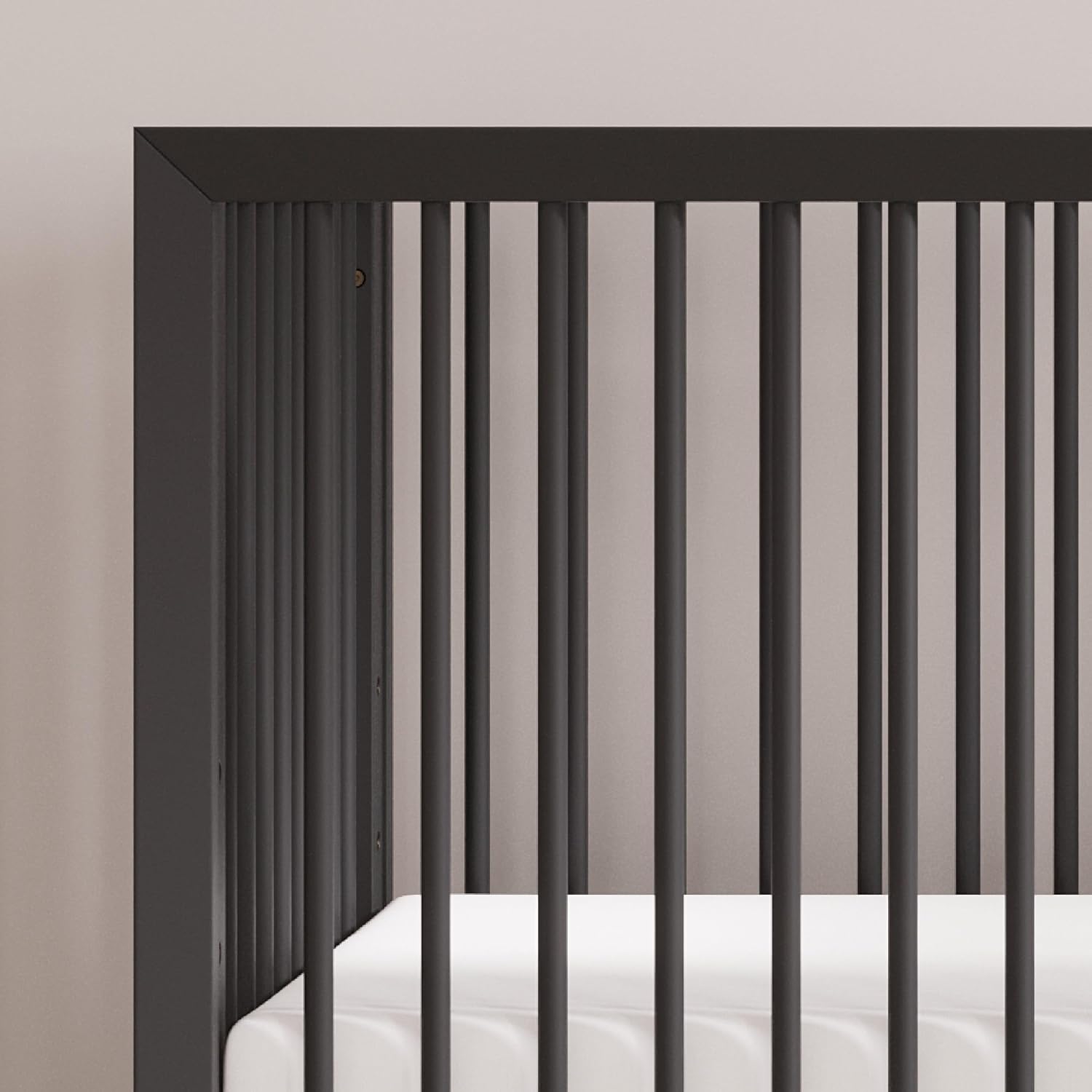 Child Craft Cranbrook Design 4-in-1 Convertible Baby Crib Nursery Furniture Set, Baby Bed and 6 Drawers Double Dresser, for Babies, Toddlers and Kids Bedroom (2 Piece - Ebony)