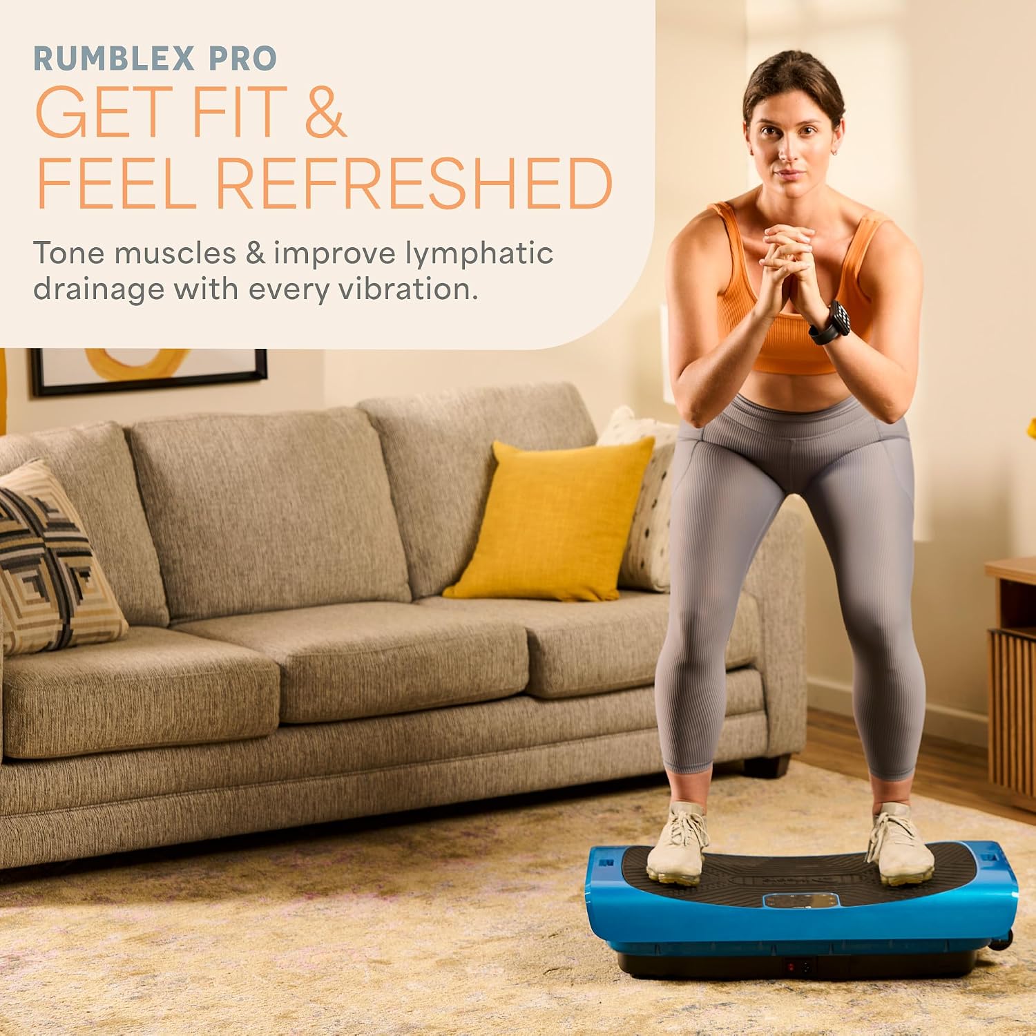 Lifepro 4D Vibration Plate Exercise Machine — Triple Motor, 7 Presets, 60 Speeds Rumblex Plus/Pro Vibrating Platform with Wrist Remote — Whole Body Shaker Vibration Plate for Lymphatic Drainage