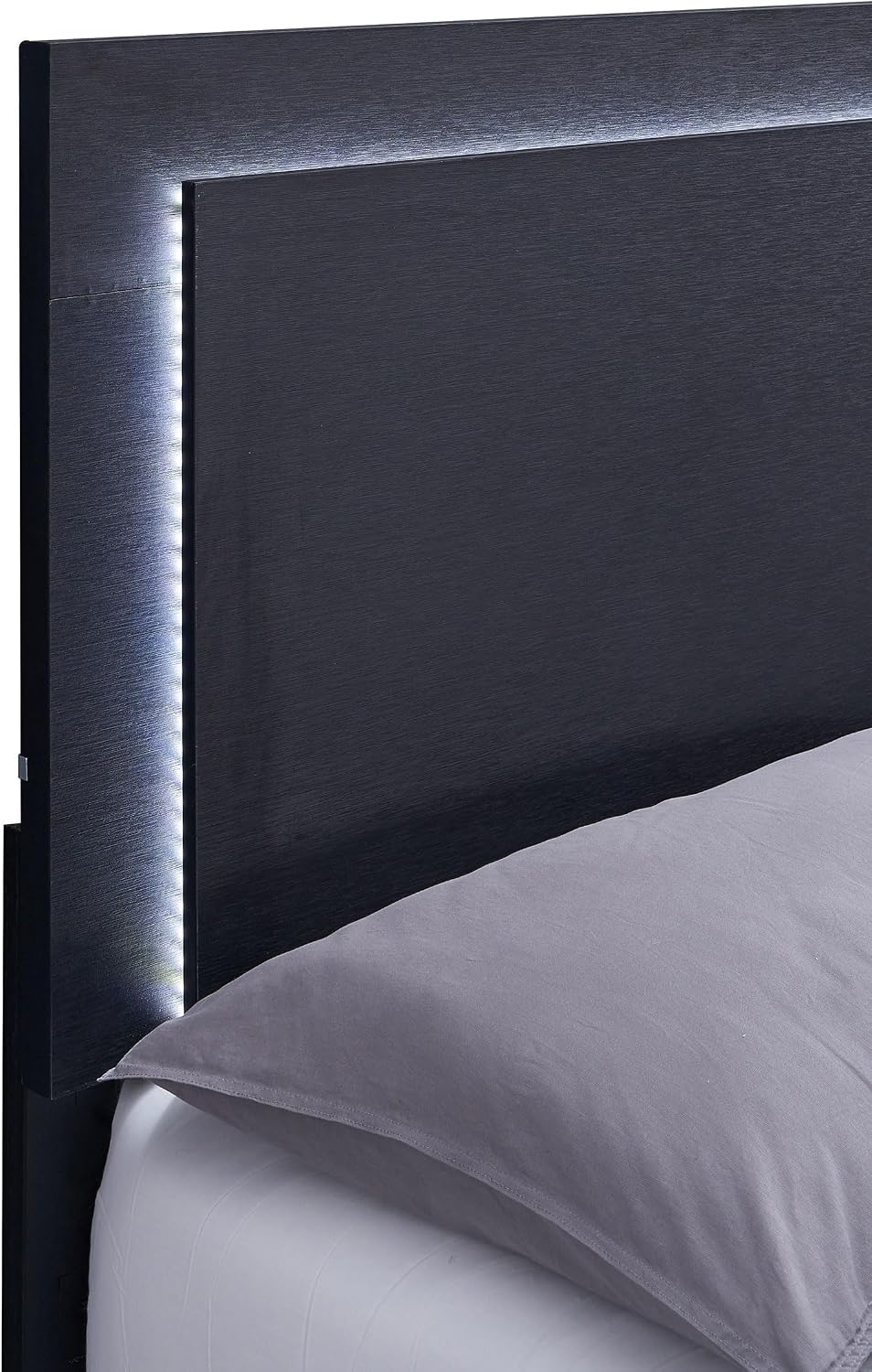 Coaster Home Furnishings Marceline Contemporary 5-Piece Bedroom Set Full Size LED Panel Bed Frame 51-inch Headboard Black 222831F-S5