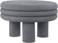 JONATHAN Y Rashida 13.5' Ribbed Polyresin Indoor Outdoor Table, Gray | Contemporary Curvy Minimalist Silhouette, Stacked Ring Motif, Tripod Pillar Base, Weather Resistant, Frosted Finish