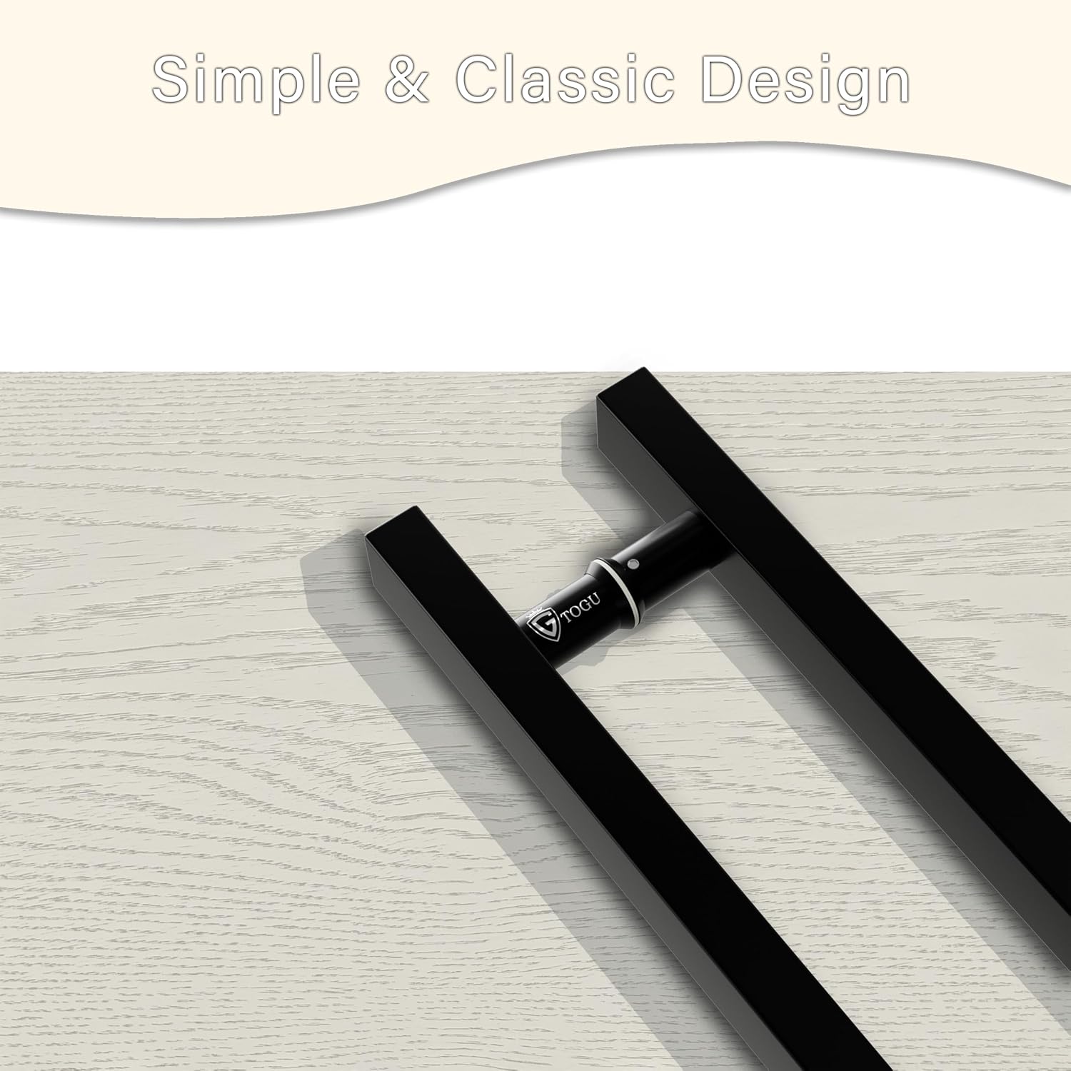 TOGU TG-6019 71 inches Solid Standoffs Heavy-Duty Commercial Grade-304 Stainless Steel Push Pull Door Handle/Barn Door Pull Handle/Glass Pulls, Matte Black Finish