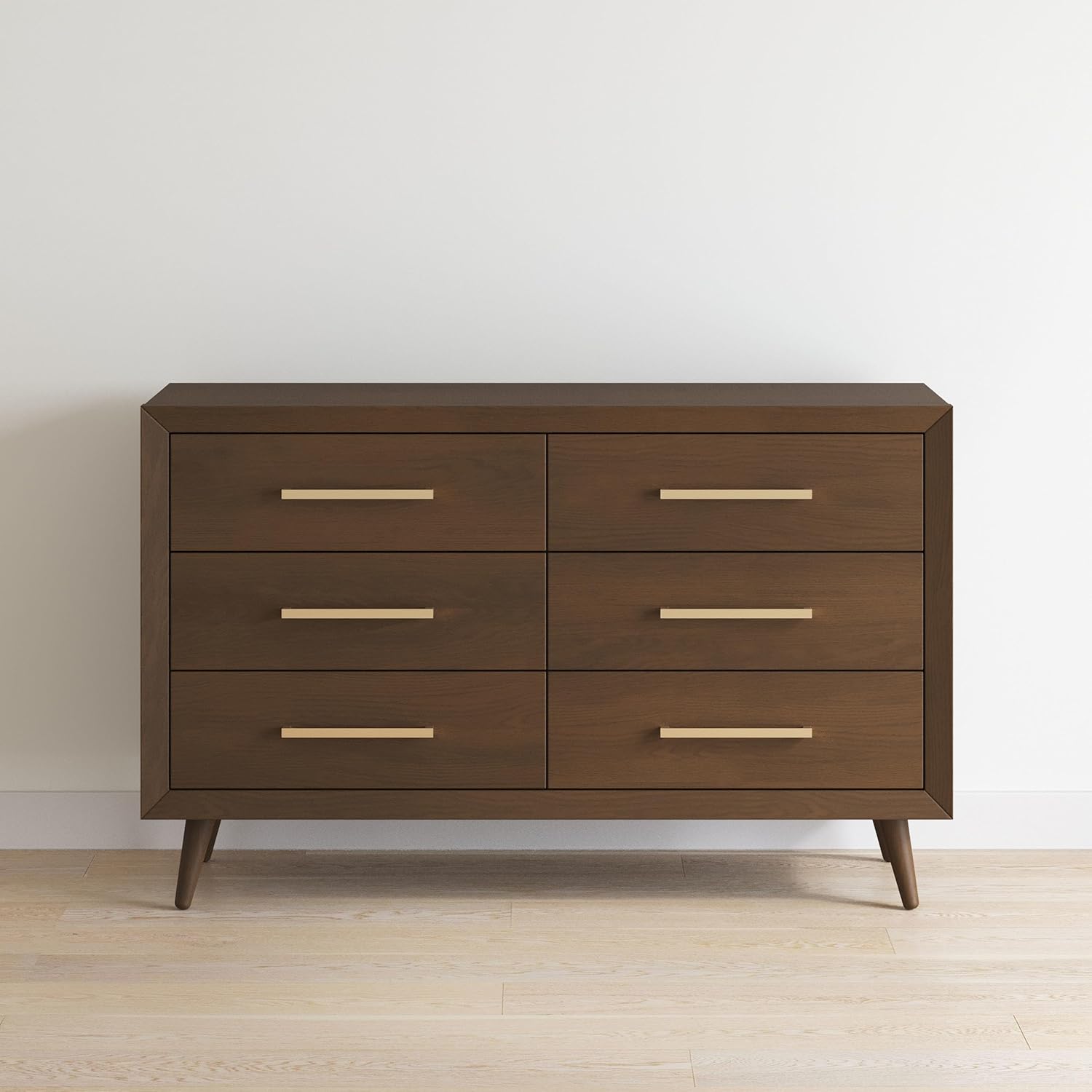 Child Craft Cranbrook Design 4-in-1 Convertible Baby Crib Nursery Furniture Set, Baby Bed and 6 Drawers Double Dresser, for Babies, Toddlers and Kids Bedroom (2 Piece - Toasted Chestnut)