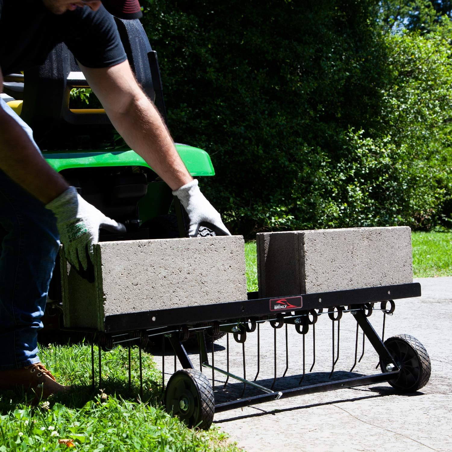 Brinly DT2-40BH2-P Premium Tow Behind Dethatcher with Pre-Assembled Tines, 40'
