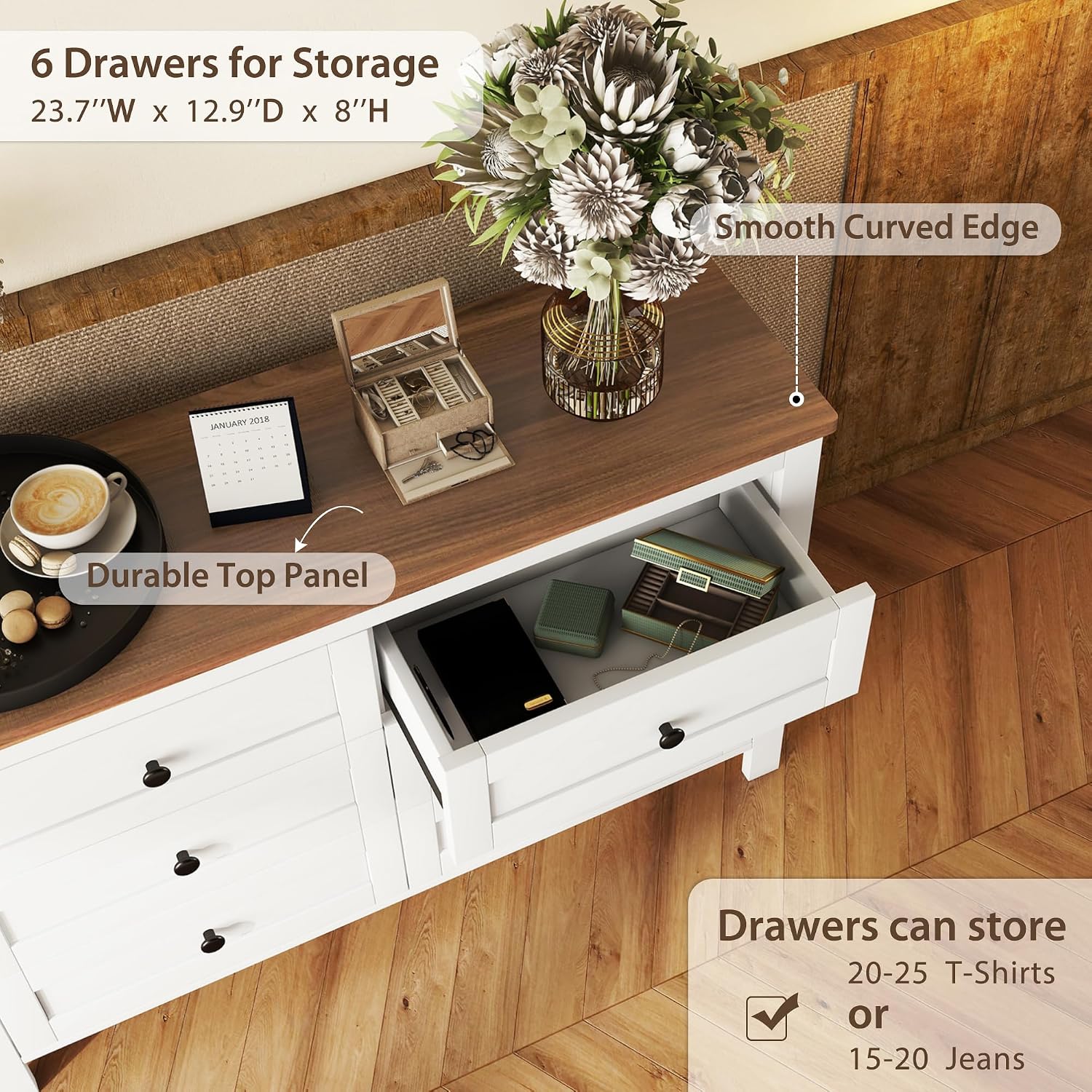 3 s Bedroom Sets Full Size Platform Bed with Double Sliding Door Storage Headboard and Charging Station, Storage Nightstand and Dresser, White+Brown