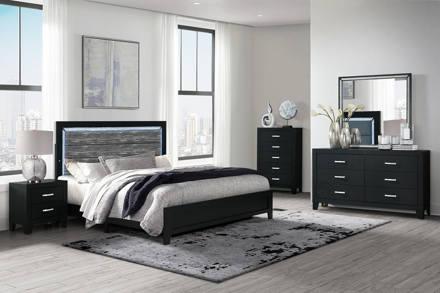 Black 5PC King Bedroom Set