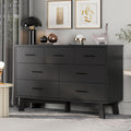 Xixini Dresser for Bedroom with 7 Drawer, Wood Modern Chest of Drawers with X-Shaped Sturdy Base, Wide Double Dresser Closet Clothes Storage Organizer, Wooden TV Stand for Living Room, Hallway, Black