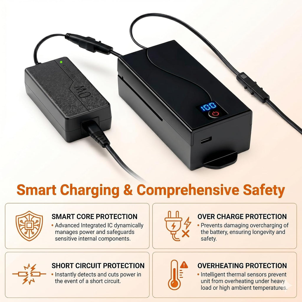 5000mAh Battery Pack for Reclining Furniture - Universal Recliner Battery Pack with LCD Display for Electric Recliners, Sofas, Lift Chairs and Couch - only Compatible with 2-Pin Motion