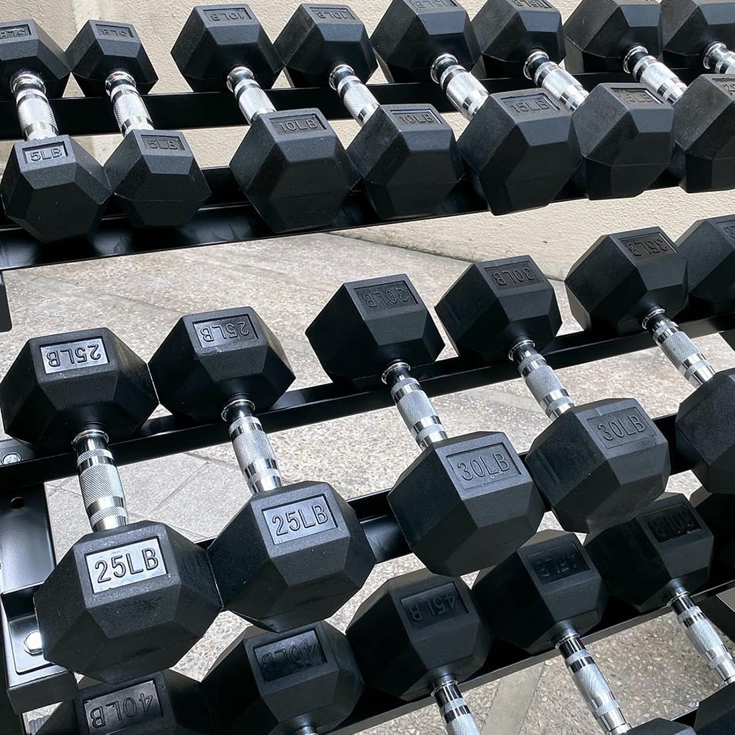 350/450/550 lbs Hex Weight Dumbbells Sets with Rack 5-45lbs Rubber Gym Equipment Coated Dumbbell Free Weights Set for Home Exercises Set of Weights Dumbbells and Rack