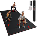 GymCope Large Exercise Mat for Home Workout,12'x6'/10'x6'/9'x6'/8'x6'/7'x5'/6'x4' (7mm) Extra Thick Workout Mat, High-Density Gym Mat for Cardio, Jump Rope, MMA, Weights (Shoe-Friendly)