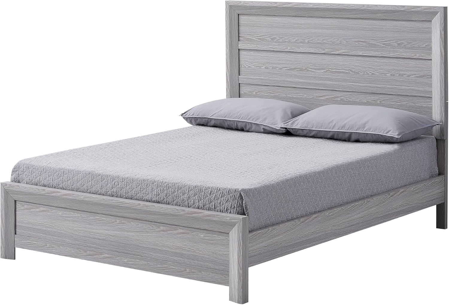 Drift Wood Grey Finish 3pc Full Size Panel Bed Set Wooden Bedroom Furniture Contemporary