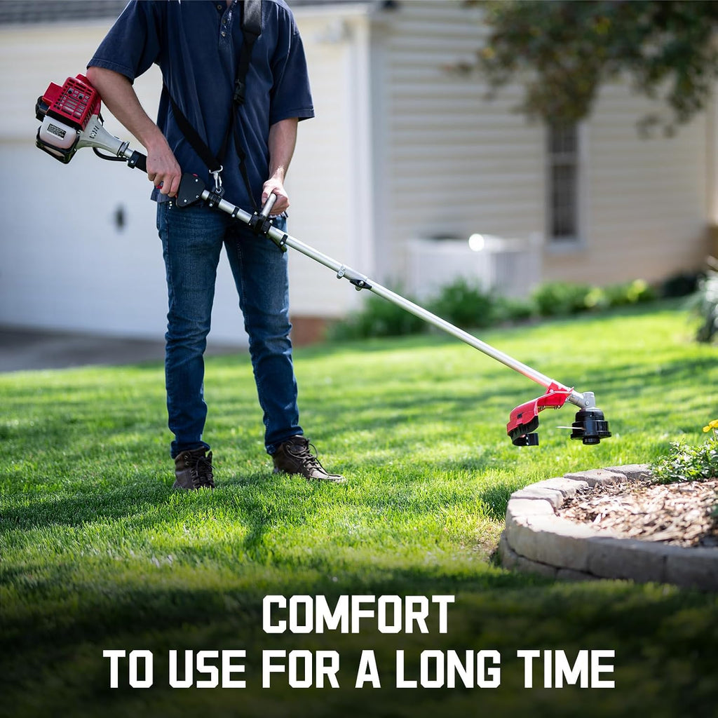 PowerSmart 25.4cc Gas Weed Wacker, String Trimmer/Edger 16-Inch with 10-Inch Brush Cutter for Grass Cutting 18lb Gas Trimmer