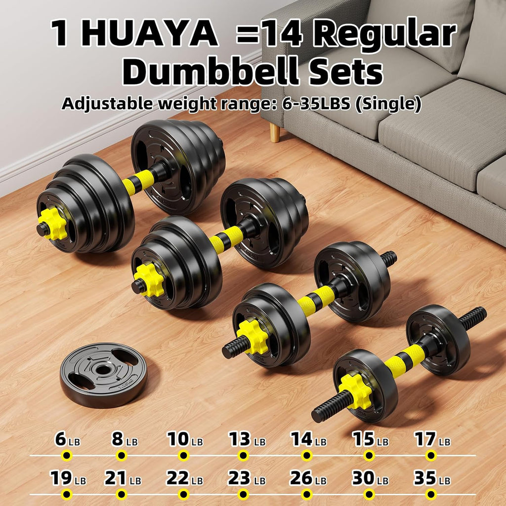 Adjustable Dumbbell Set, 10-90lbs Free Weights with Connector – 4 in 1 Dumbbells, Barbell, Kettlebell & Push Up Stand, Adjustable Weights Set for Home Gym Fitness Equipment for Men & Women