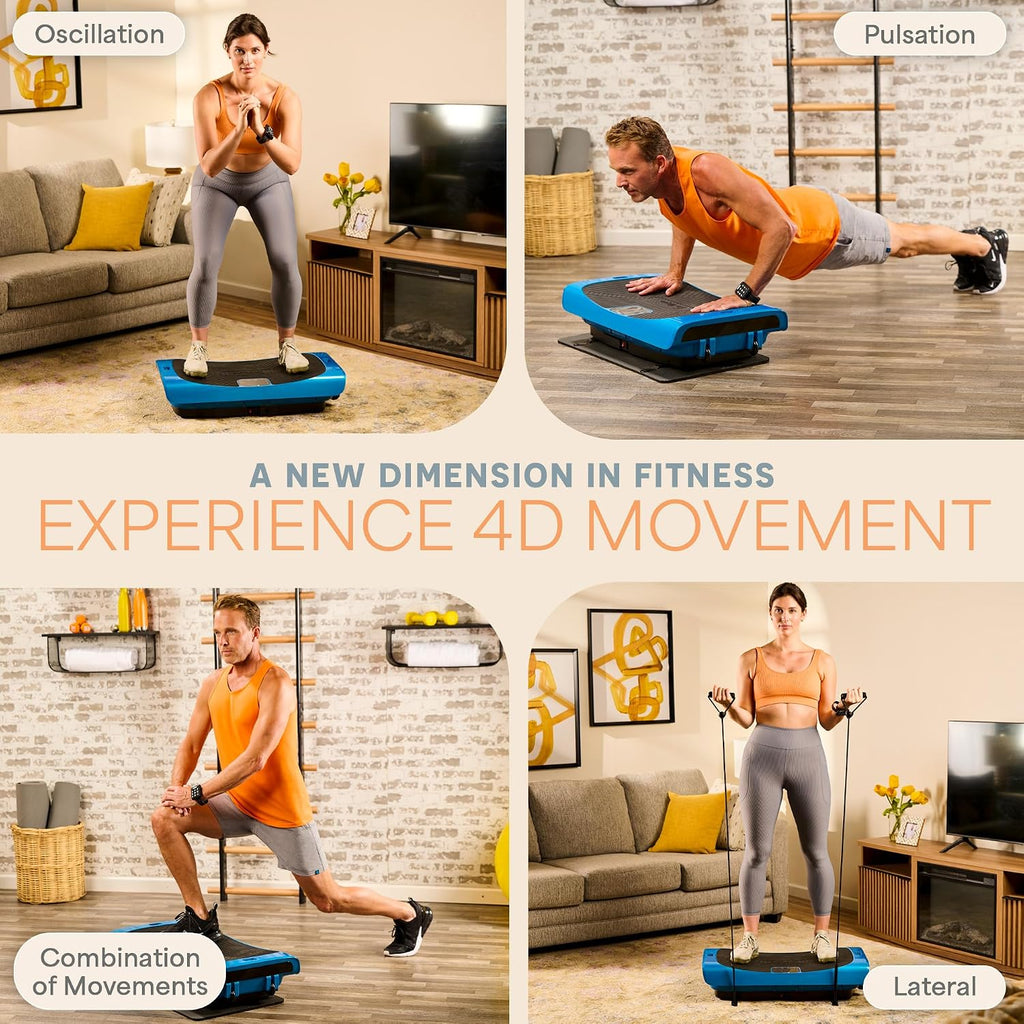 Lifepro 4D Vibration Plate Exercise Machine — Triple Motor, 7 Presets, 60 Speeds Rumblex Plus/Pro Vibrating Platform with Wrist Remote — Whole Body Shaker Vibration Plate for Lymphatic Drainage