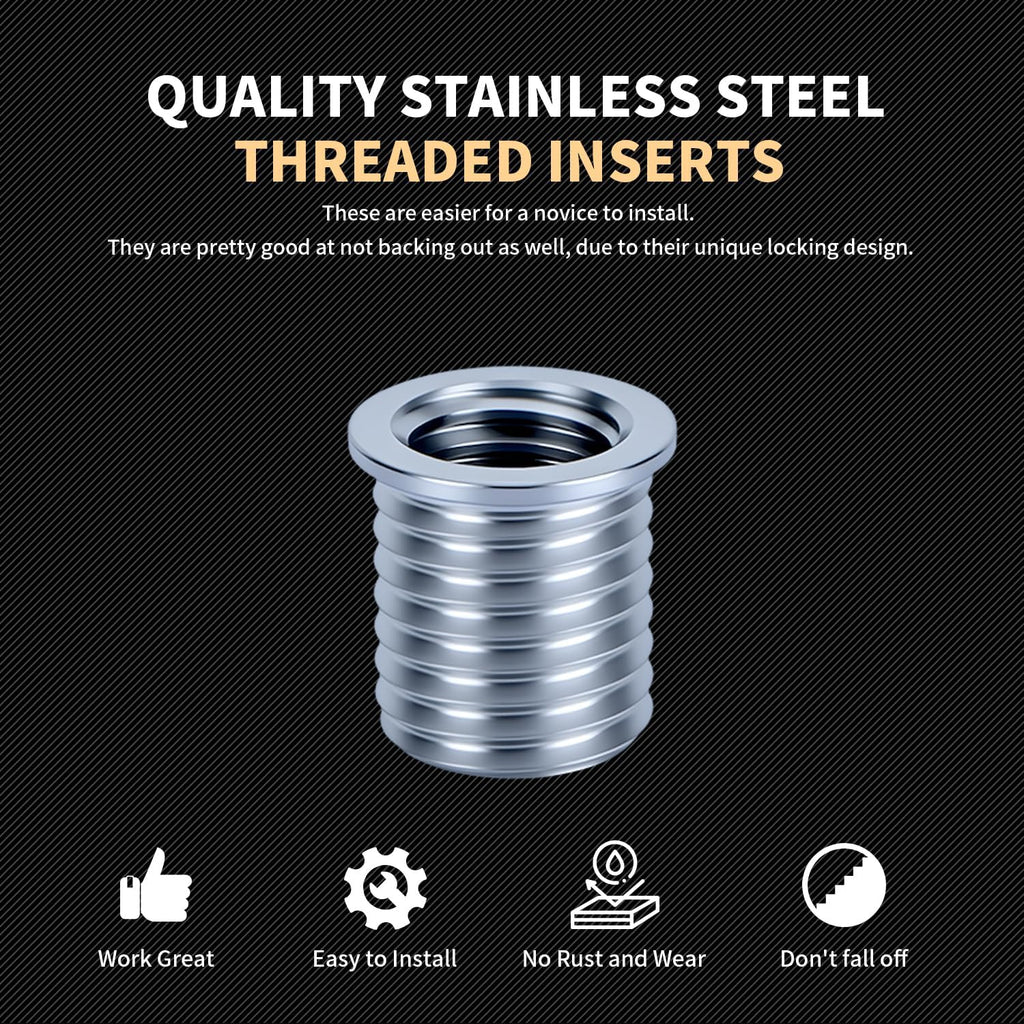 M10x1.5 Thread Repair Kit with 14mm Insert HSS Drill, Tap, Counterbore,Installation Driver,Stainless Steel Insert M10*1.5 * 14mm *10pcs