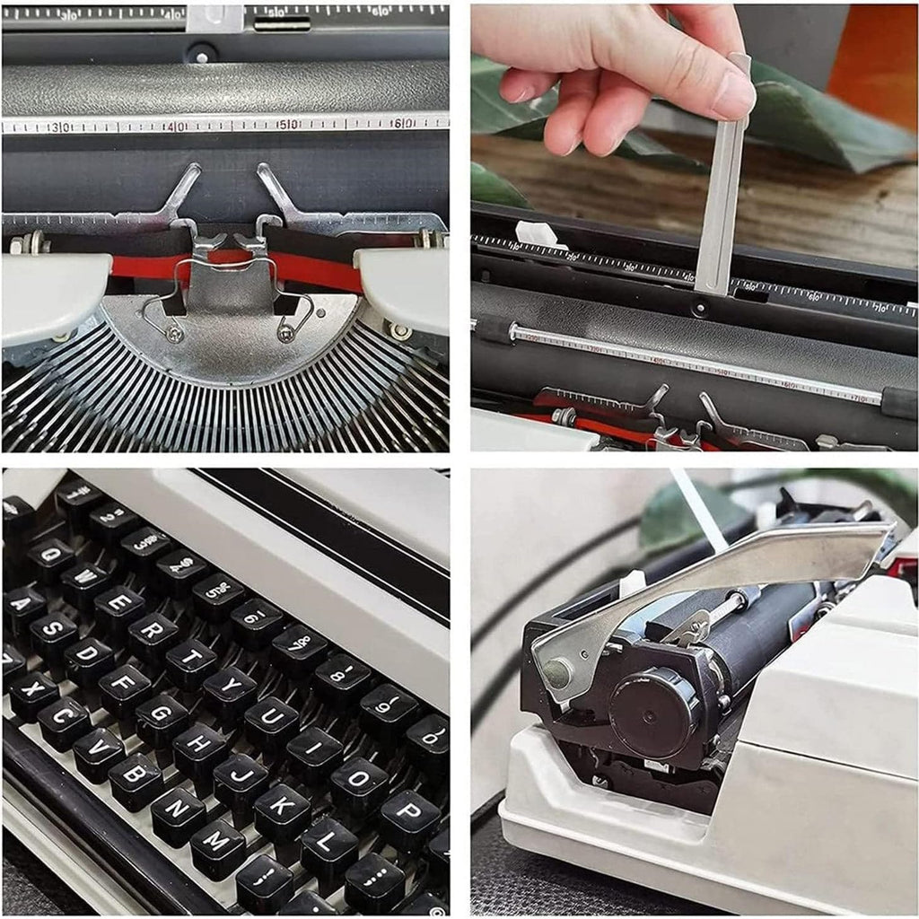 Classic Portable Manual Typewriter, Typewriter Model, Typewriter Model, Old Fashioned Retro Literary Present Normal Use, Easy Setup, Great Present for Writers and Authors - Great for Writers,White
