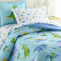 Wildkin 7-Piece Full Bedding Set – 100% Cotton Comforter, Sheets & Pillowcase for Cozy Cuddles (Dinosaur Land)