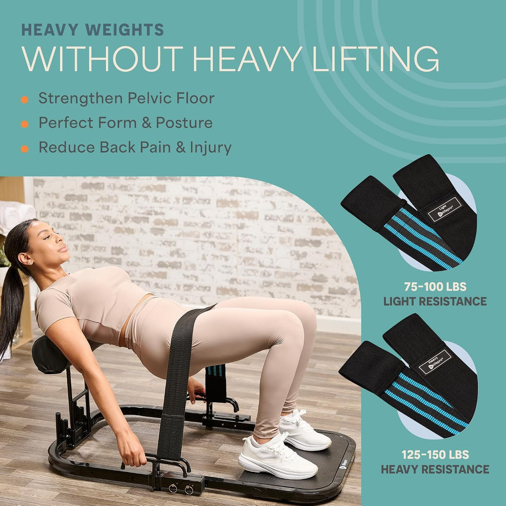 Lifepro Hip Thrust Machine – Adjustable Glutes Workout Equipment for Home – GluteBlast Foldable Booty Builder, Sissy Squat Machine, Thrust Glute Bench, Home Gym Glute Workout