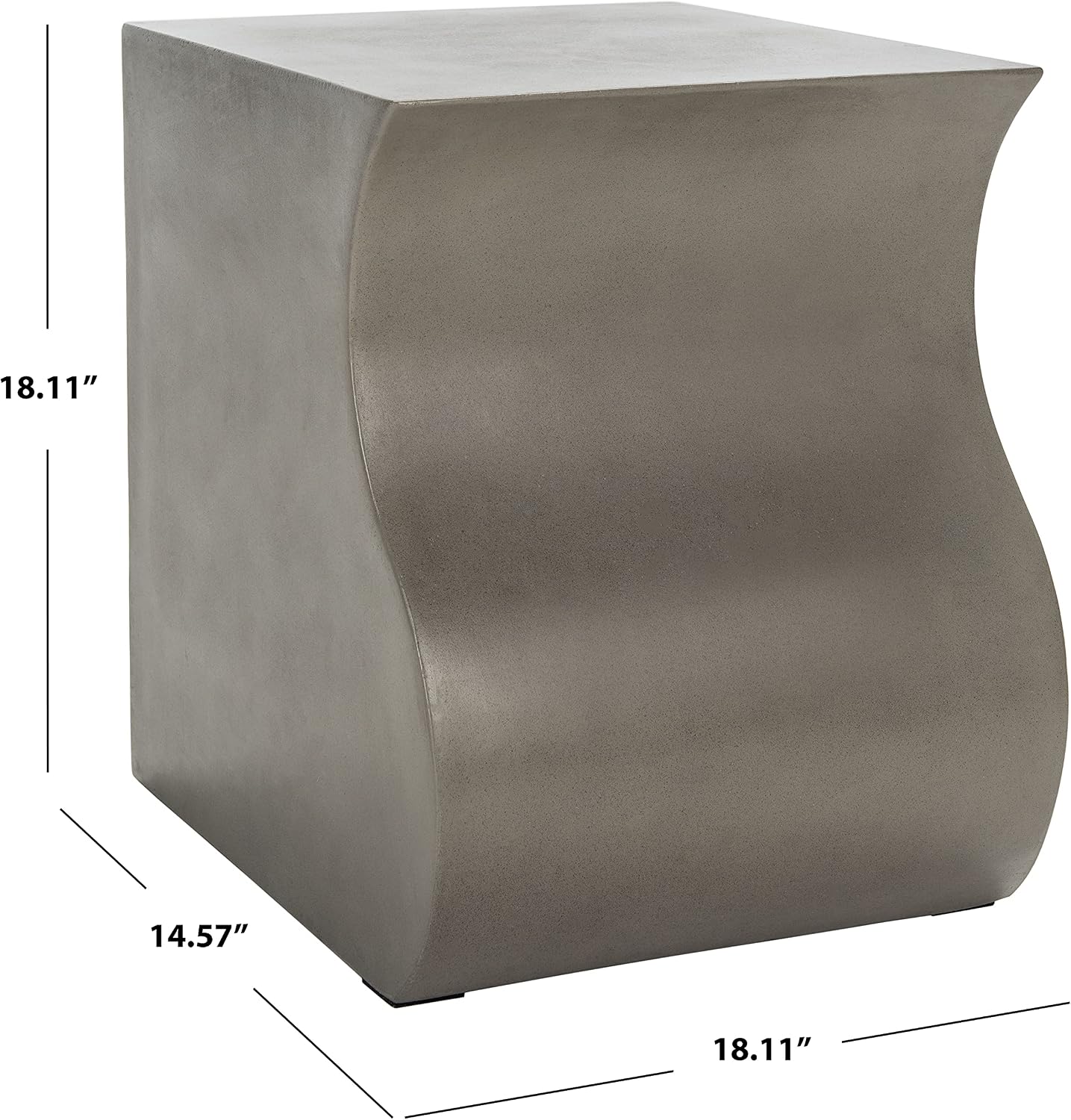 SAFAVIEH Outdoor Collection Mazza Modern Dark Grey Concrete Accent Table (Fully Assembled)