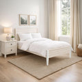 Alaterre Furniture Windsor Bed Frame with Headboard and Footboard - Solid Wood Twin Platform Bed Frame with Wood Slat Support - No Box Spring Needed, Easy Assembly (White Driftwood, Panel Headboard)