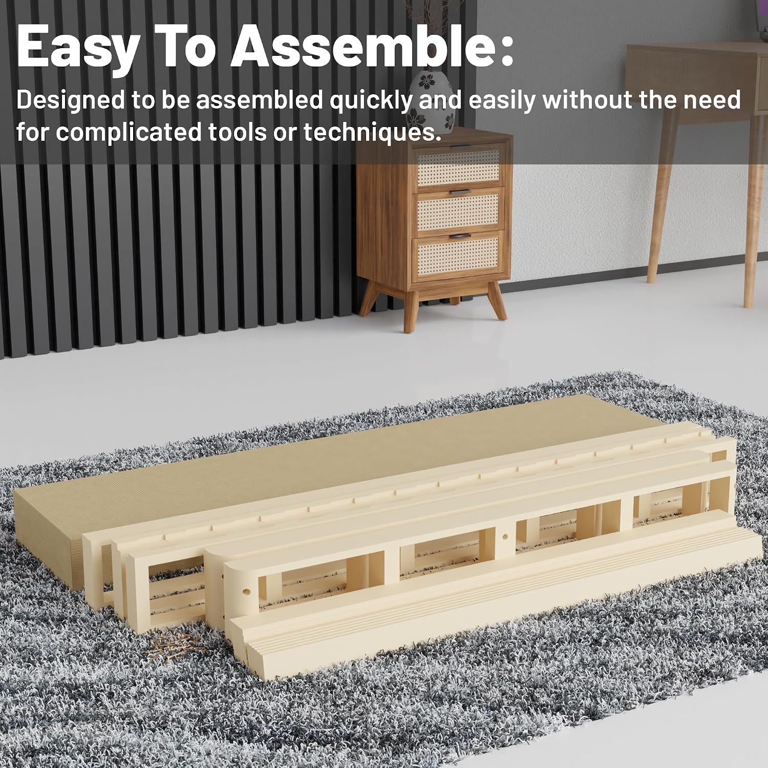 Greaton, 8-Inch Sturdy Box Spring for Mattress Support-Durable and Easy to Assemble Natural Wood Foundation for California King, Black