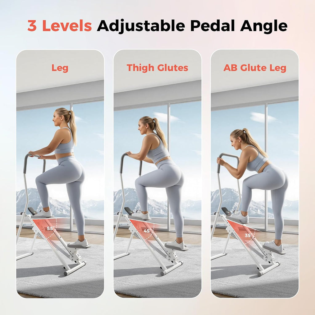 Stair Stepper for Home, Upgraded 3-Level Adjustable Resistance& Incline, Extra-Wide Non-Slip Pedals, LCD Counter with Phone Holder, 350 lbs Capacity