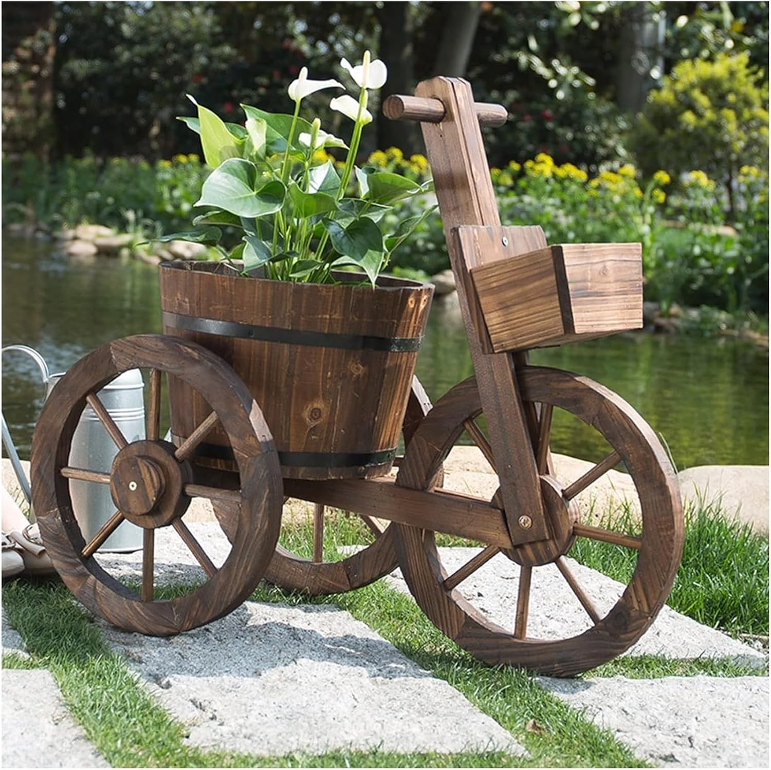 Potting Bench Table,Garden Potting Table, Outdoor Wooden Garden Potting Bench Decorate Plant Gardening Workstation Open Shelf for Flower Shop Courtyard Coffee Shop Display Stand