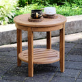 Cambridge Casual Arie Wood Patio Side Table, Plantation Teak, 24 Inch/Natural Teak