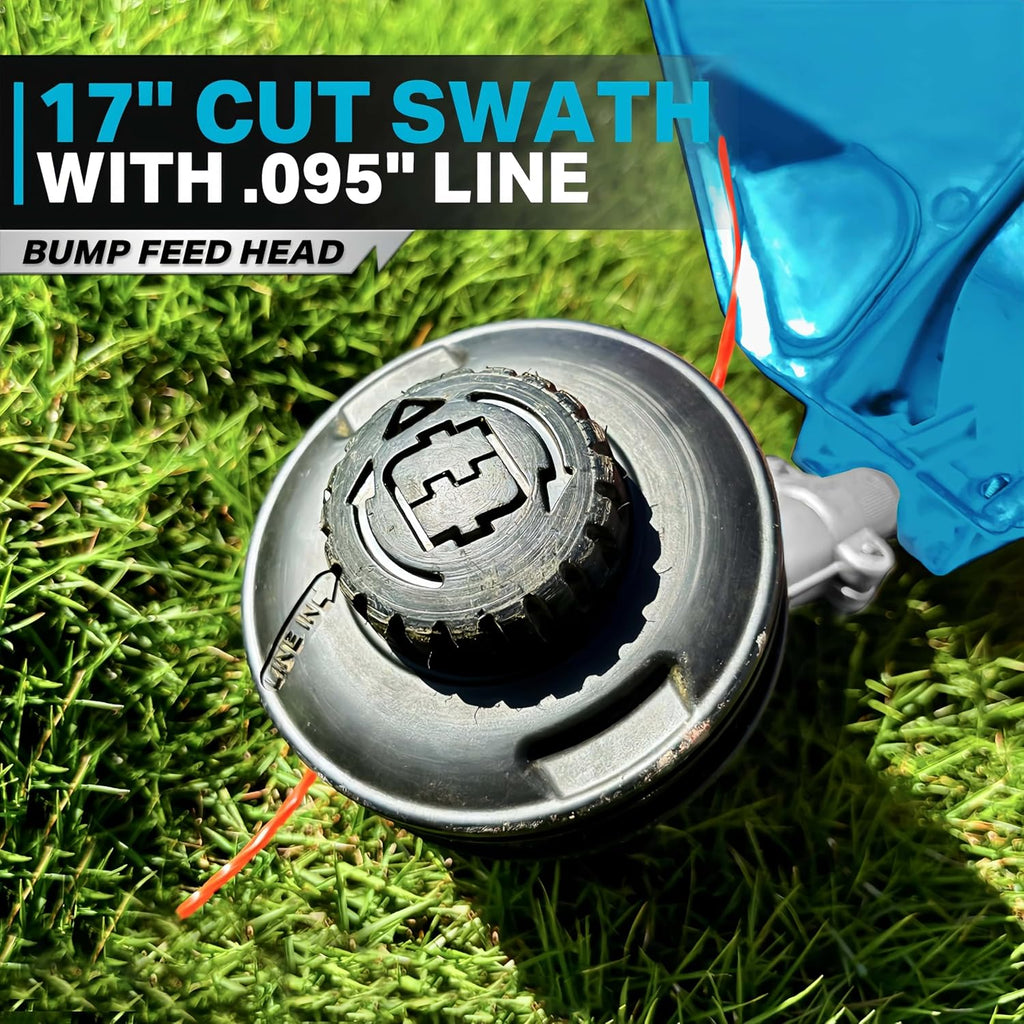 RB 17' 40V Cordless String Trimmer with 2Ah Battery & Charger | Bump feed .095' heavy duty line. 2-in-1 trimmer and edger. 2 speed with low vibration. 40V battery powered for lawn care.