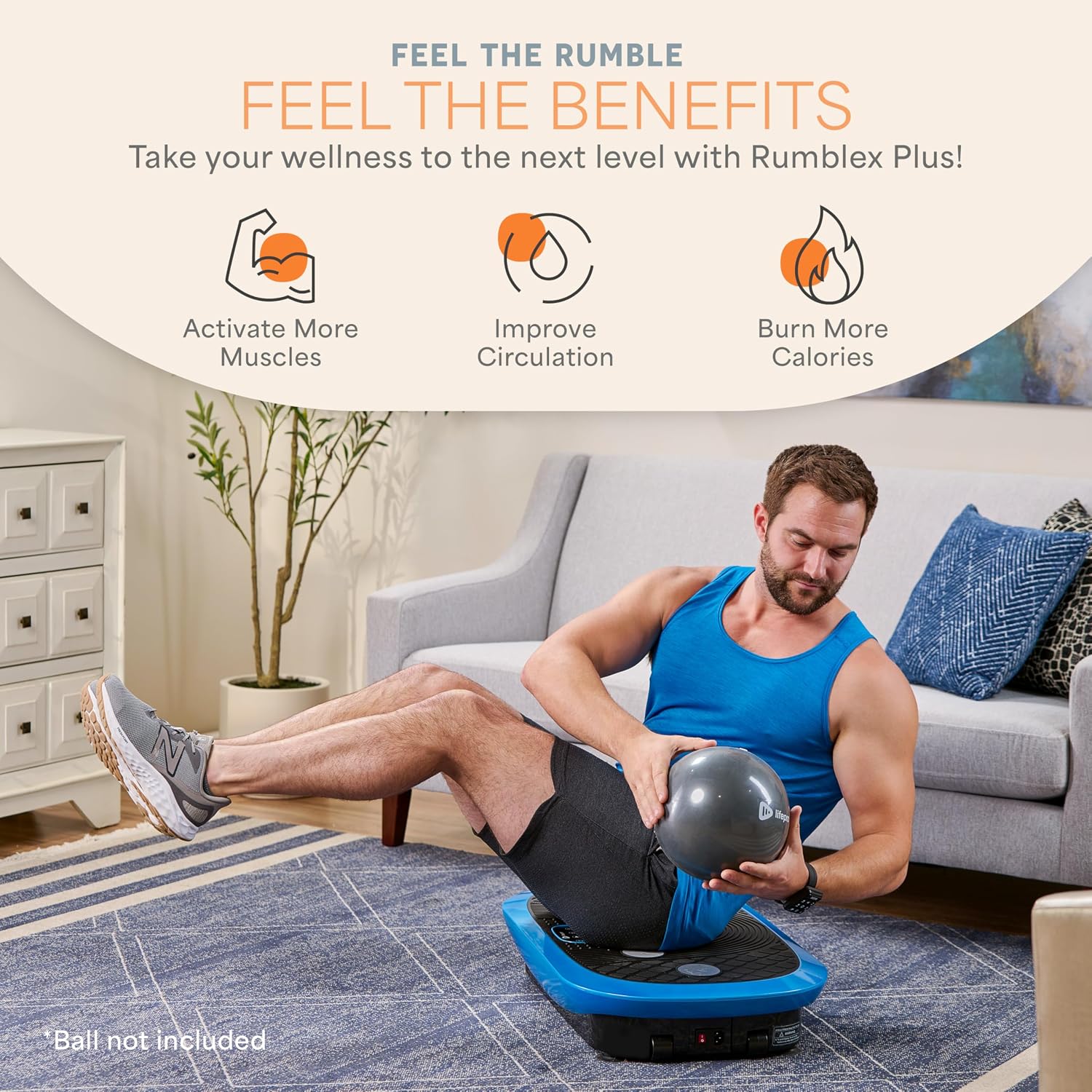 Lifepro 4D Vibration Plate Exercise Machine — Triple Motor, 7 Presets, 60 Speeds Rumblex Plus/Pro Vibrating Platform with Wrist Remote — Whole Body Shaker Vibration Plate for Lymphatic Drainage