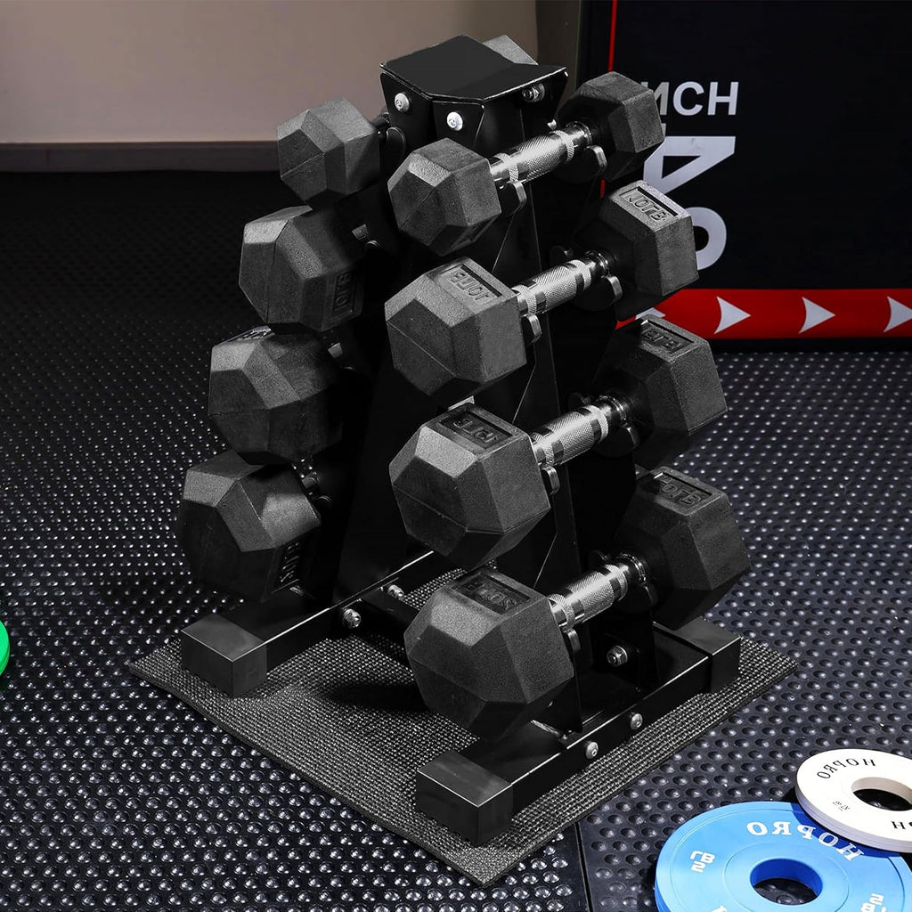 Hex Dumbbells Rubber Coated Hand Weights Set for Exercises and Fitness, Dumbbell Set for Multiple Weight