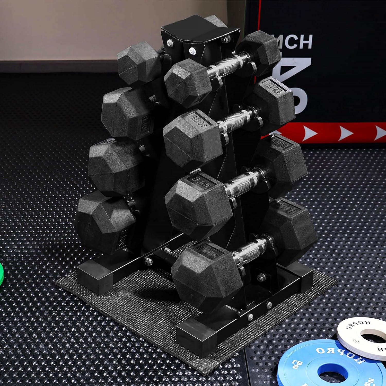Hex Dumbbells Rubber Coated Hand Weights Set for Exercises and Fitness, Dumbbell Set for Multiple Weight