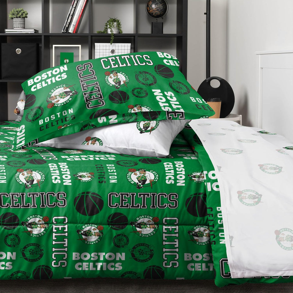 FOCO Unisex-Adult NBA Team Logo Bed in a Bag Comforter, Sheets, Pillow Cases Bedding 5-Piece Set