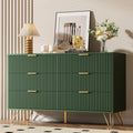 Furniway Green Dresser for Bedroom, Modern Dresser with Gold Metal Handles & Chests of Drawers for Bedroom, 15.7' D x 47.2' W x 29.5' H