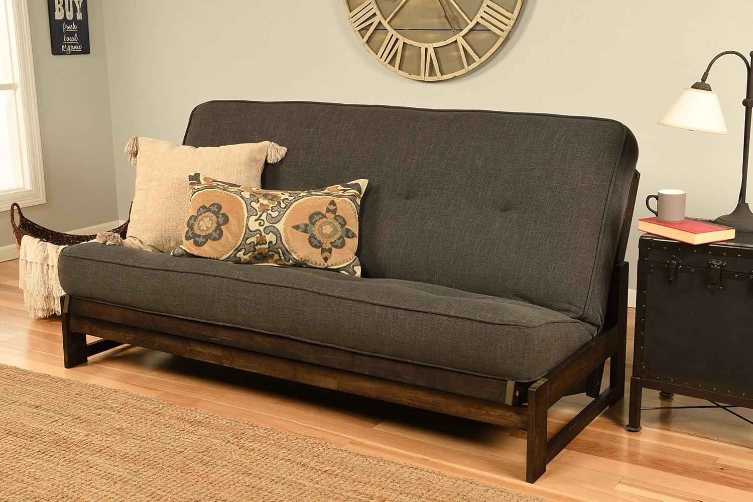 Kodiak Aspen Full-Size Futon Mattress, Gray Linen