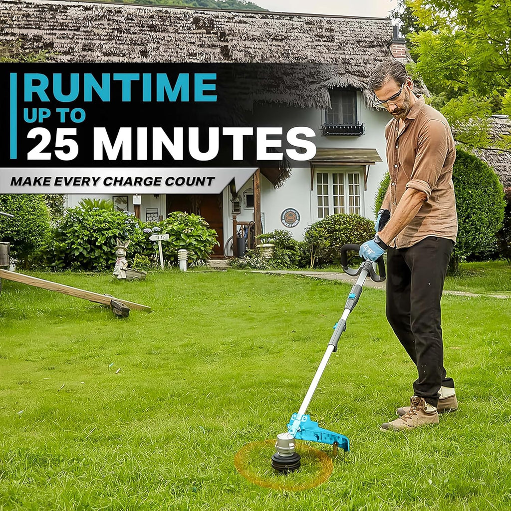 RB 17' 40V Cordless String Trimmer with 2Ah Battery & Charger | Bump feed .095' heavy duty line. 2-in-1 trimmer and edger. 2 speed with low vibration. 40V battery powered for lawn care.