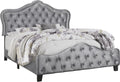 Coaster Home Furnishings - Bella - Wood - Upholstered Panel Bed with Bell Style Headboard, Button Tufting, Chrome Nail Heads and Welt Trim - Bedroom - Queen Size - Gray - 315871Q