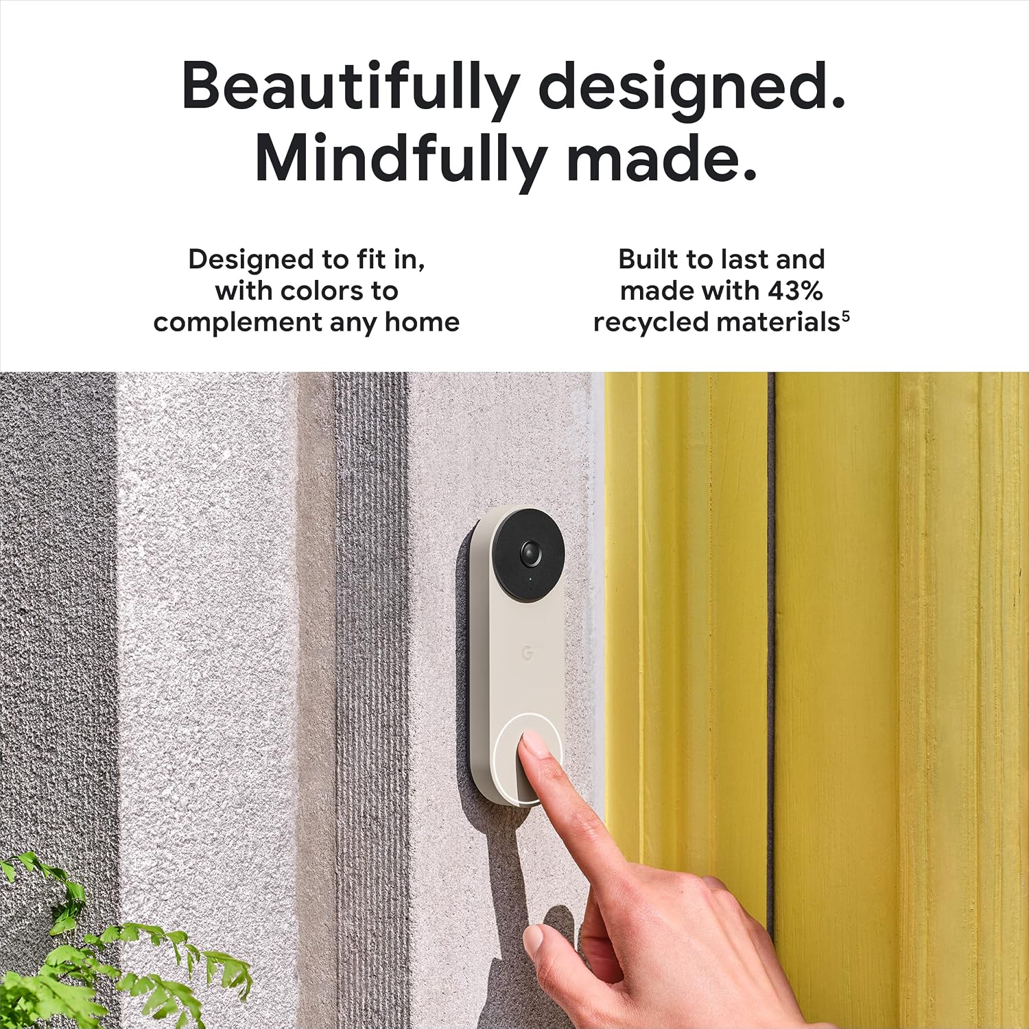 Google Nest Doorbell - (Wired, 2nd Gen) - Wired Video Doorbell Camera - Doorbell Security Camera - Linen