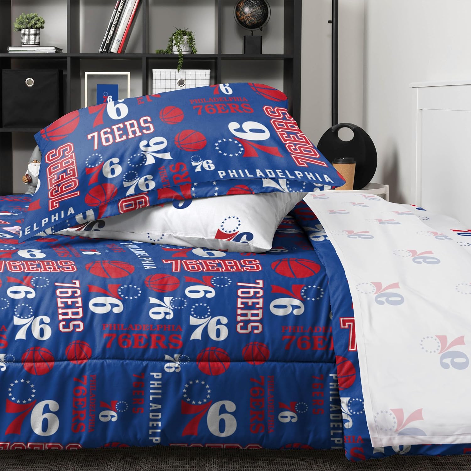 FOCO Unisex-Adult NBA Team Logo Bed in a Bag Comforter, Sheets, Pillow Cases Bedding 5-Piece Set