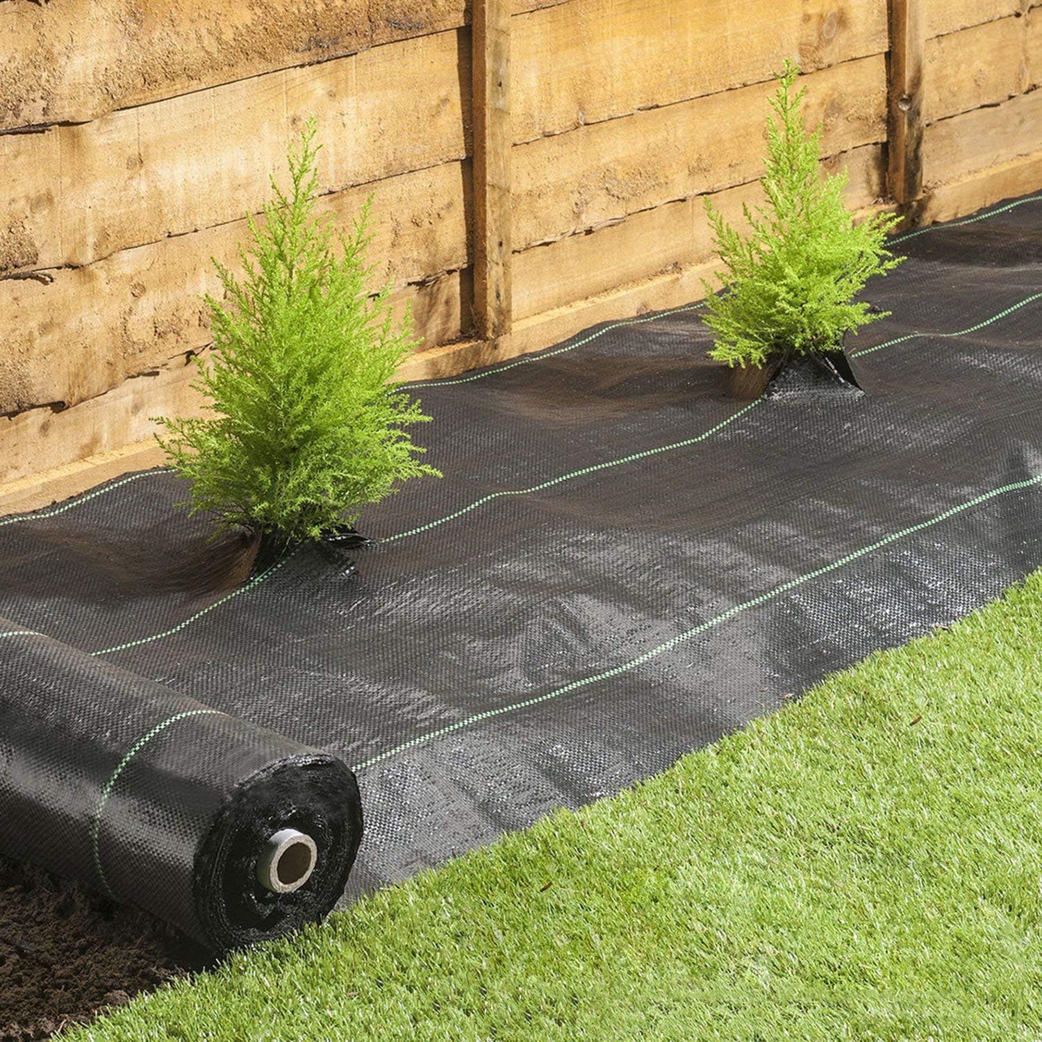 Agfabric Landscape Fabric 6.5x300ft Weed Barrier Fabric Heavy Duty, Weed Block Gardening Ground Cover Mat,Woven Geotextile Fabric for Commercial Driveway