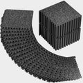 PRAISUN 0.6' Thicker Rubber Top Gym Flooring for Home Gym, 48 Pcs 192 Sq Ft Workout Mats, Exercise Mat, Interlocking Rubber Floor Mats with High Density EVA Foam for Garage, 24 x 24in, Black/Grey