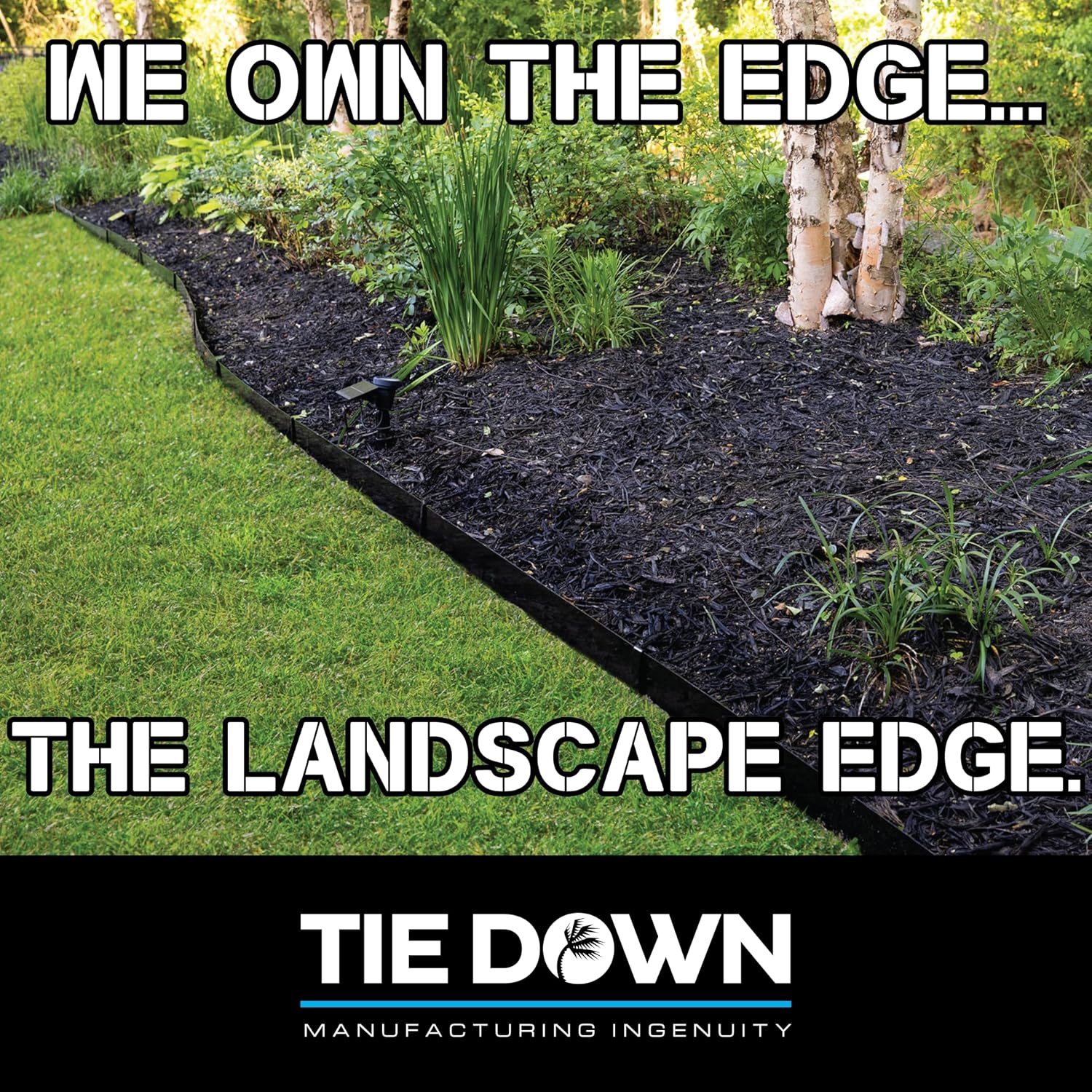 Tie Down 48 inch x 14 inch Metal Landscape Edging Kit, 4 Steel Plates & 4 Steel Connectors - 16 Total Linear feet, for Garden Edging Border, Flowerbeds & Paver Edge, Enhance Landscaping & Flower Beds