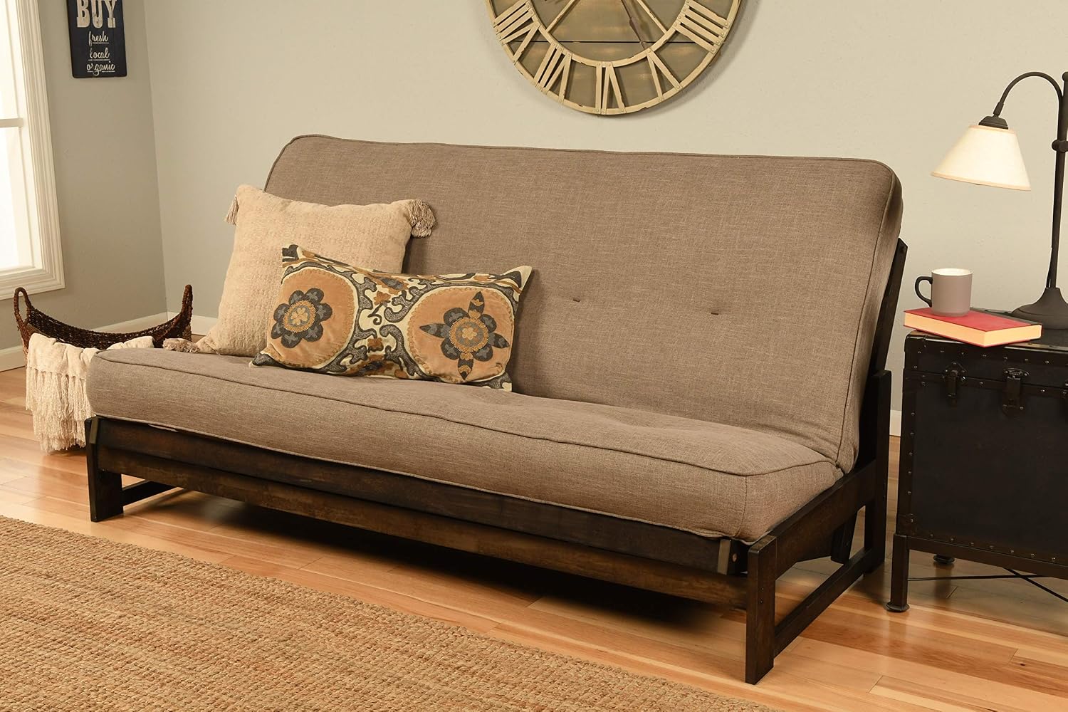 KODIAK FURNITURE Aspen Full-Size Futon Mattress, Beige Linen