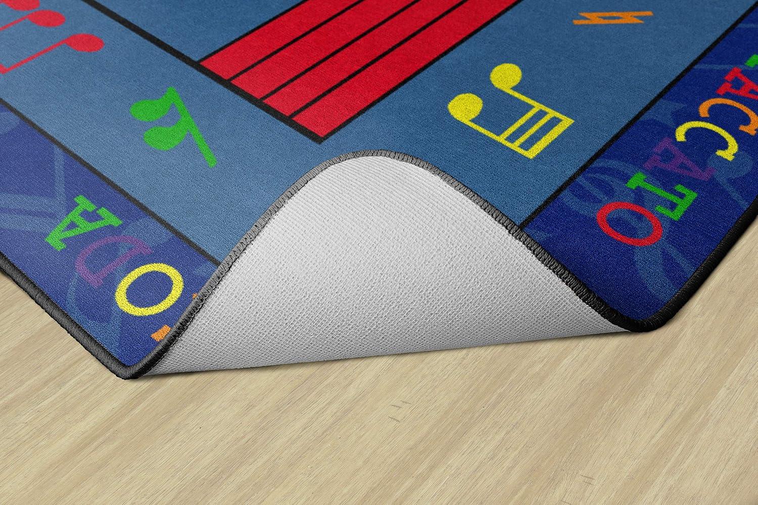 Flagship Carpets Fun with Music Colorful Musical Notes Classroom Educational Area Rug for Kids and Teachers, Durable Quality for Schools, Preschool, Daycare, Learning Centers, 5'10' x 8'4'